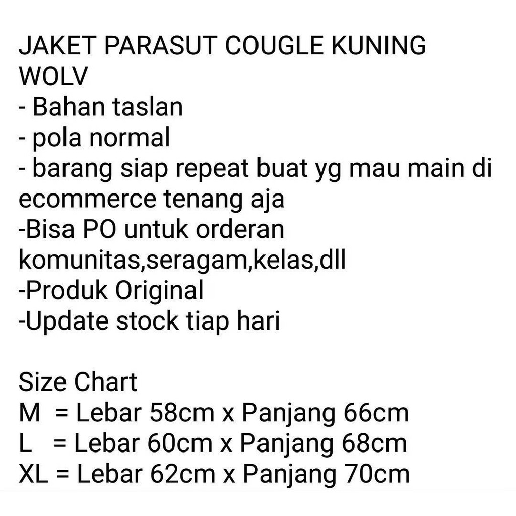 Jaket Pria Distro / Jaket Taslan Pria COUGLE BORDIR WOLV ORIGINAL / Jaket Waterproof Cougle Wolv