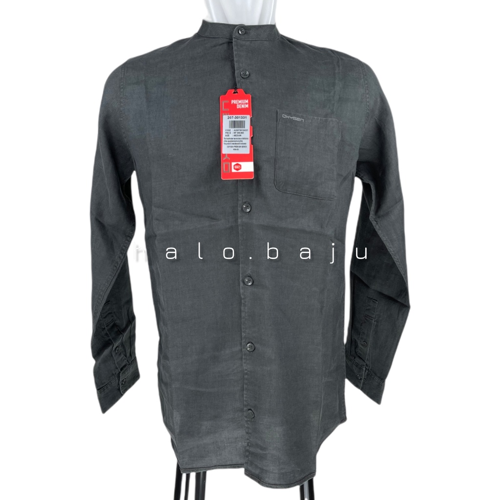 OXYGEN DENIM ORIGINAL (207-301331) KEMEJA OXYGEN - SHIRT OYGEN -KEMEJA KERAH SHANGHAI OXYGEN