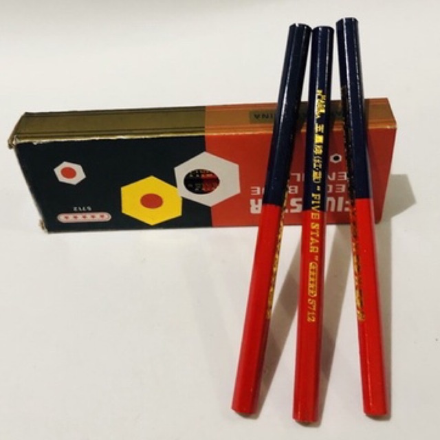 

pensil merah biru besar merk fivestar/eagle