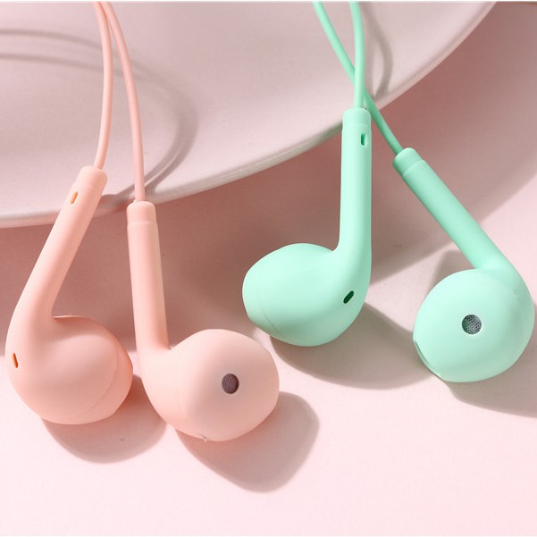 OVERFLOWS.ID U19 Earphone Headset Warna Pastel Macaron Doff Matte Handsfree Lucu Murah Super Bass