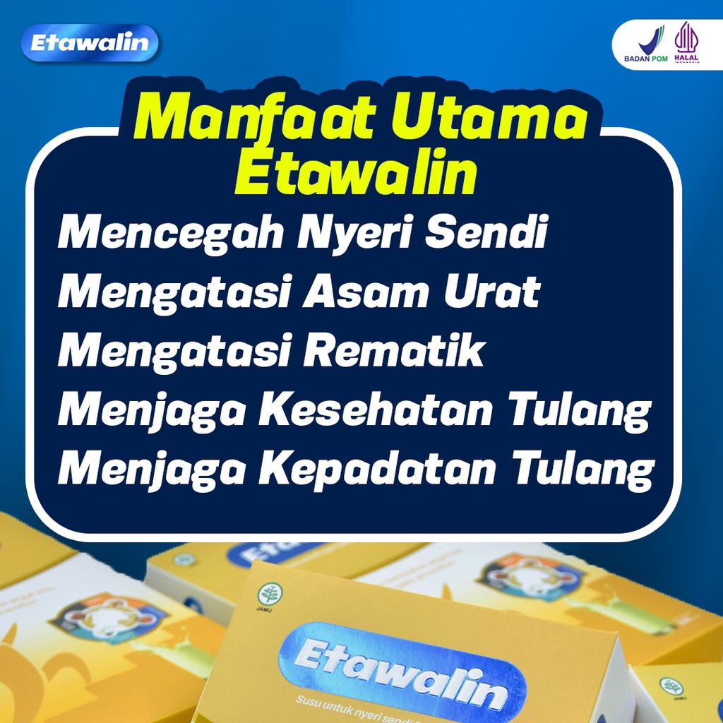 Paket 3 Box Susu Etawalin Original - Susu Etawa Bubuk Atasi Nyeri Pinggang Sendi Lutut Osteoarthritis Rematik Asam Urat Osteoporosis Aman Alami Halal BPOM