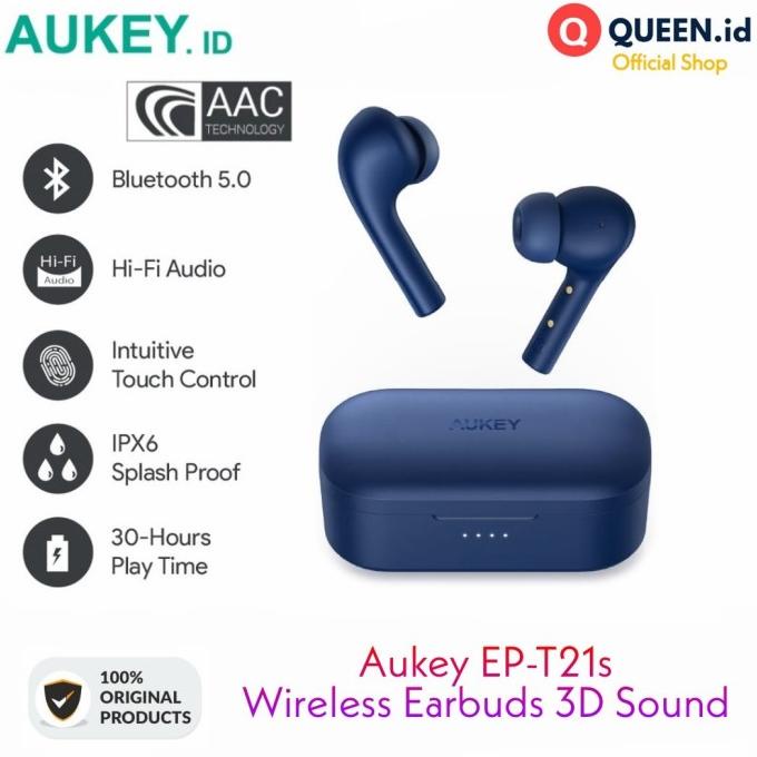 Aukey Ep-T21S Tws Headset Bluetooth Wireless Earbuds 3D Stereo Sound
