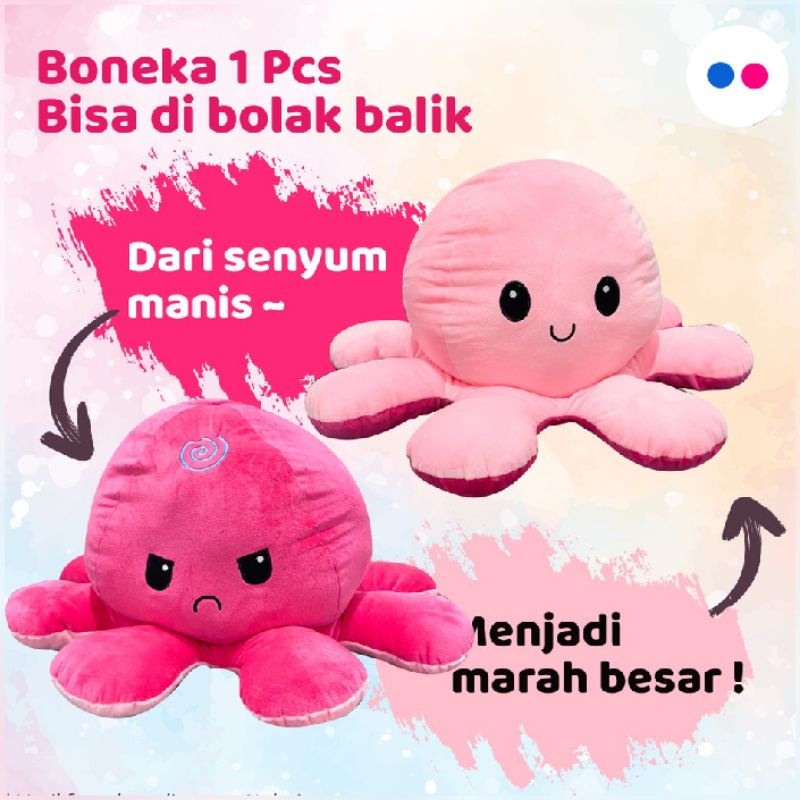 ( BISA COD ) Boneka Gurita Jumbo Besar Bolak Balik Octopus Doll Murah viral