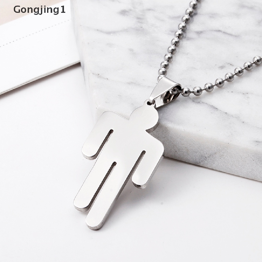 Gongjing1 Kalung Rantai Dengan Liontin Billie Eilish Bahan Stainless Steel Untuk Wanita