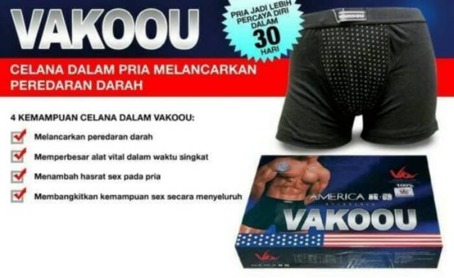 VAKOOU CELANA DALAM BOXER KESEHATAN PRIA ORIGINAL AMERICAN VAKOOU MAGNETIC FIBER