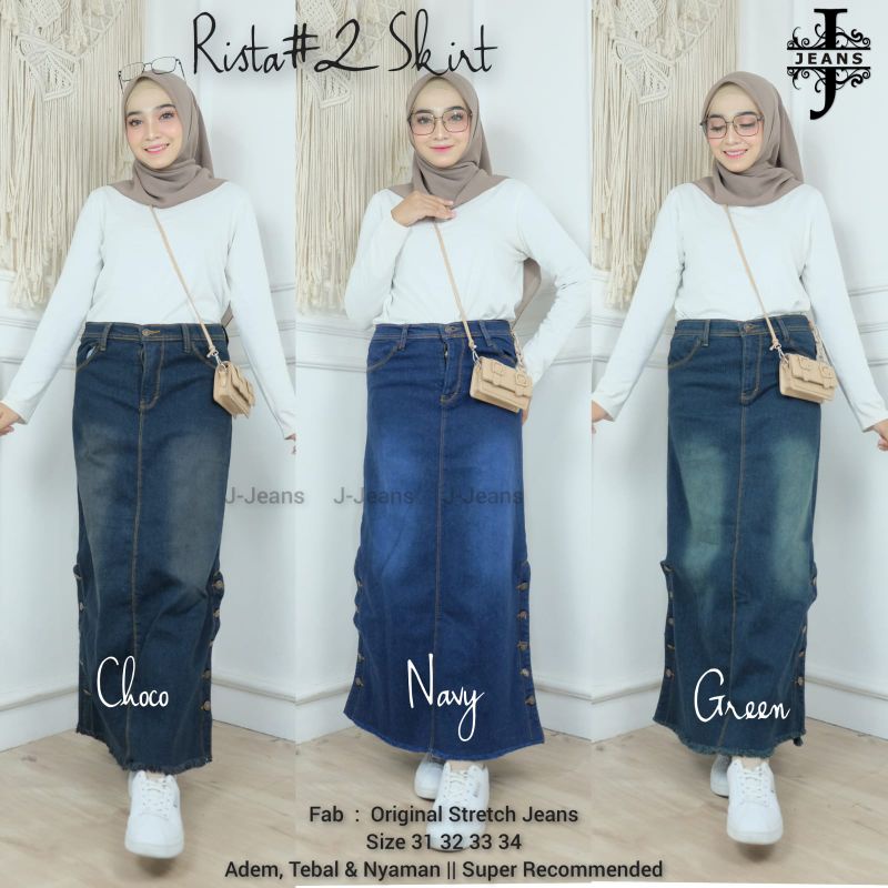 Rista #2 Skirt By J Jeans • Skirt Rok Maxy Klok Jeans Wanita Muslim