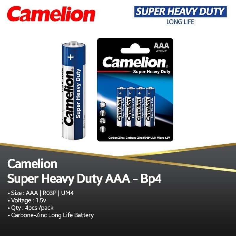 Baterai/Battery/Batere Camelion Super Heavy Duty AAA isi 4 Pcs 1,5V