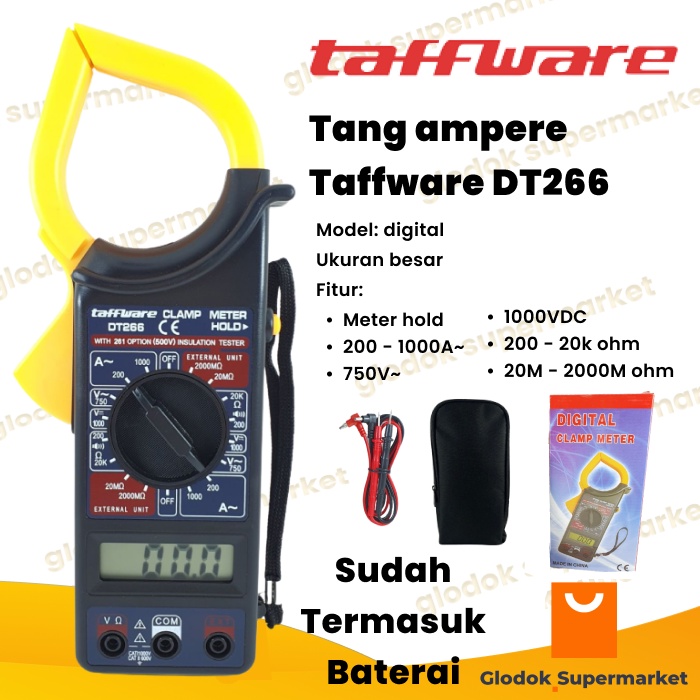 Tang Ampere Taffware DT266 Digital Clamp Meter Besar DT 266