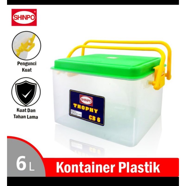 Box Cb 6 Shinpo 121 CB6 Trophy Container Box Kotak Handle Pegangan CB 6 Liter