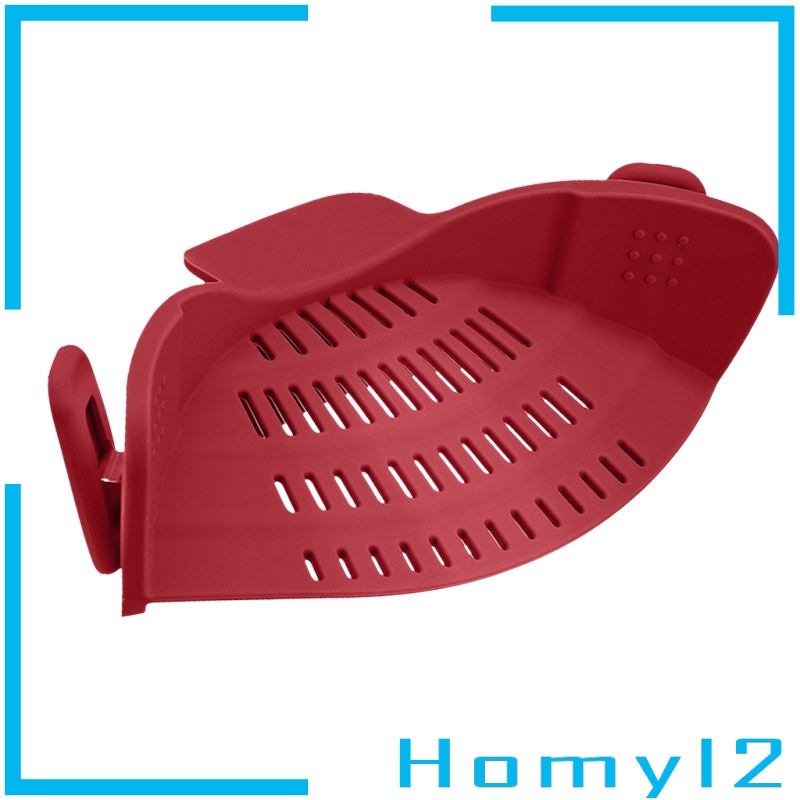 [HOMYL2] Snap Strain Strainer Clip On Silicone Colander Fits all Pots and Bowls Green