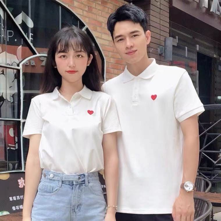 MYSTIQUE.ID-BAJU COUPLE KAOS WANGKI POLO LOVE LUCU DAN AESTHETIC