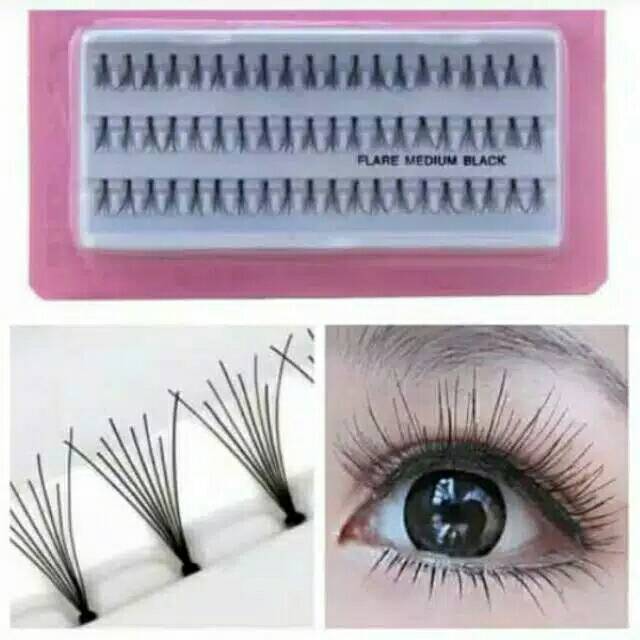 1 PACK/ PAK/ ISI 60 PCS BULU MATA TANAM CABANG FLARE/ SHORT/ MEDIUM/ LONG/ RUSSIAN EYELASHES