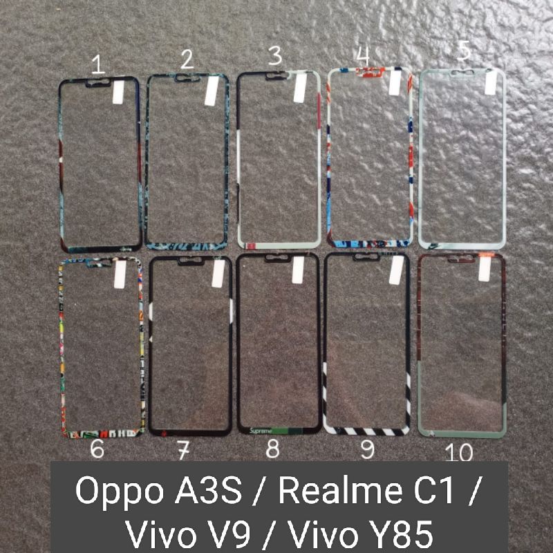 Tempered glass Oppo A3S . Oppo A5 . Realme C1 . Vivo V9 . Vivo Y85 motif gambar karakter ( 2 motif ) anti gores kaca screen guard screen protector pelindung layar