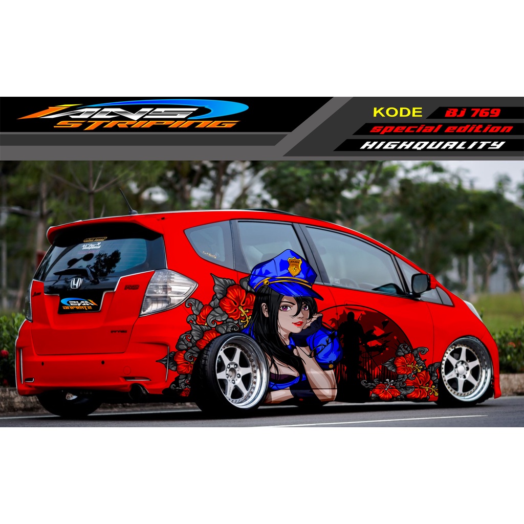 DECAL STICKER MOBIL HONDA BRIO AGYA JAZZ AVANZA YARIS / DECAL STICKER MOBIL JAZZ / STIKER MOBIL