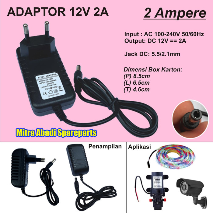 Jual Promo Adaptor 12V 2A 24W / 12 Volt 2 Ampere 24 Watt Murah  Indonesia|Shopee Indonesia