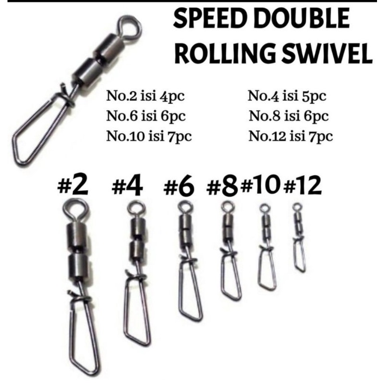 Peniti pelampung umpan pancing high speed double rolling snap impress per bungkus