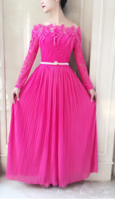 Vanesha Margaretta - Maxi brukat gamis pesta 9705-1