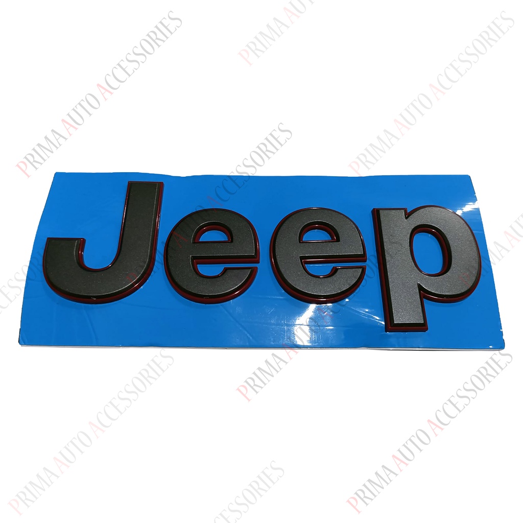 Logo Emblem Mobil Jeep Hitam Doff 18 cm