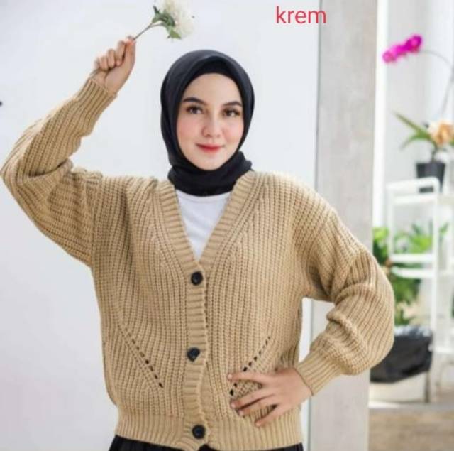 Cardigan Rajut Motif DHIYA | type 3 Get | Rajut TEBAL Premium | Pakaian Rajut Atasan Wanita