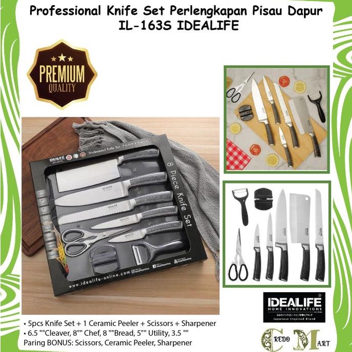 

PERLENGKAPAN PISAU DAPUR - PROFESSIONAL KNIFE SET IL-163S IDEALIFE BVN65496G
