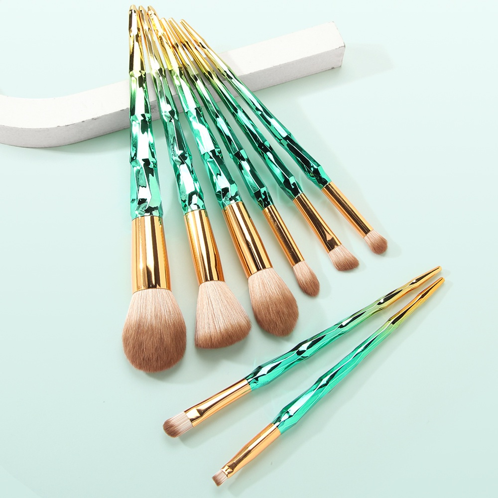 MAGEFY51039 8Pcs/Set Brush Kit Kuas Makeup Berlian Bulu Nilon Alat Make Up Brush Lembut Kosmetik Aksesoris Original Eyes