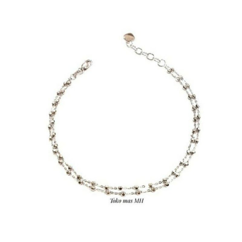 Gelang Jedar 2 layer mas putih