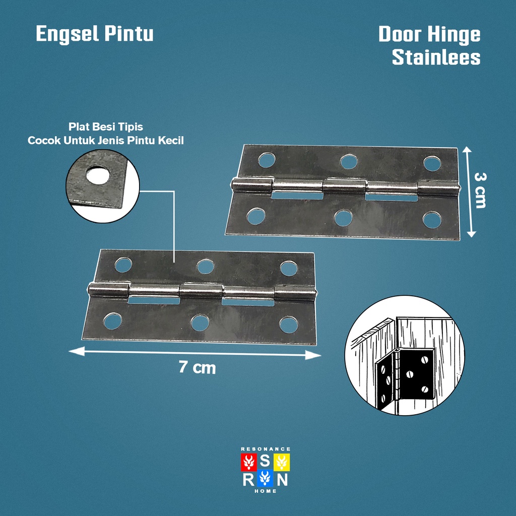 Engsel Kupu Plat Besi 3 Inci Hinges Resonance Home