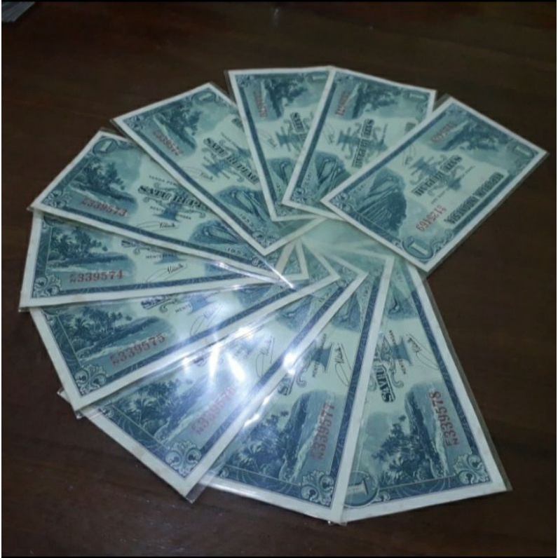 uang kuno 1 rupiah seri pemandangan asli