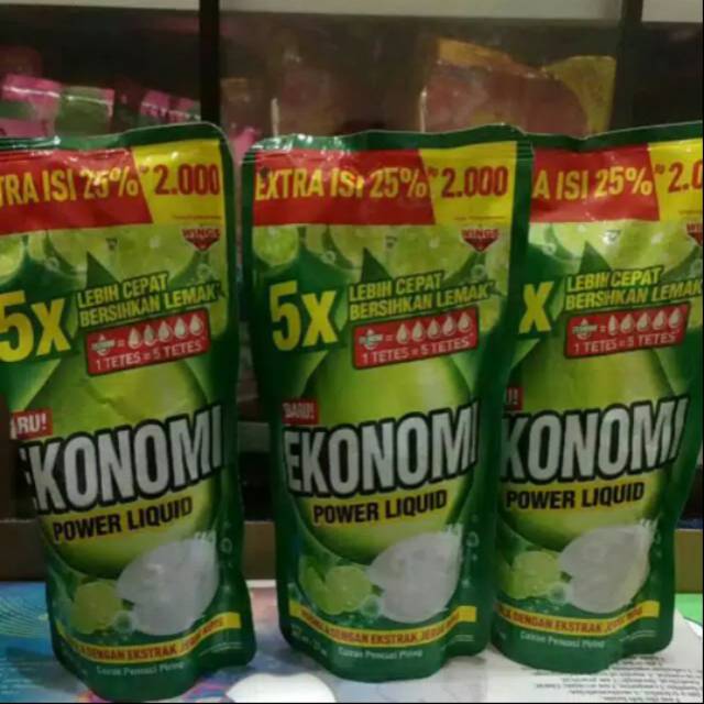 Ekonomi Power Liquid Sabun Cuci Piring 2000 105 + 27 ml