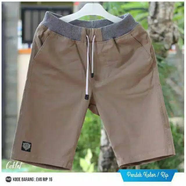 CELANA CHINO PENDEK PRIA PINGGANG KARET / RIP BAHAN MELAR ADEM PREMIUM / DISTRO SANTE