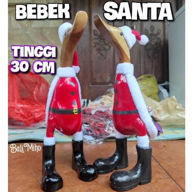 PATUNG BEBEK SANTA/PAJANGAN BEBEK/BEBEK HIAS/PATUNG BEBEK SANTA CLAUS/BEBEK MERRY CHRISTMAS/NATAL