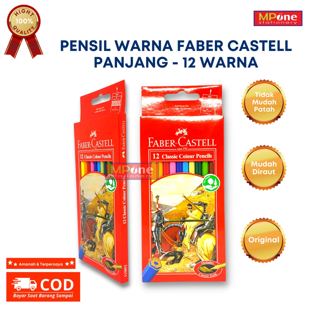 

Pensil Warna Faber Castell 12 Warna / Pensil Warna Panjang / Faber Castell