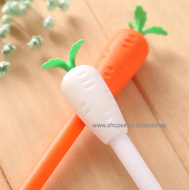 SATUAN Pulpen wortel lobak carrot pen gel karakter lucu unik