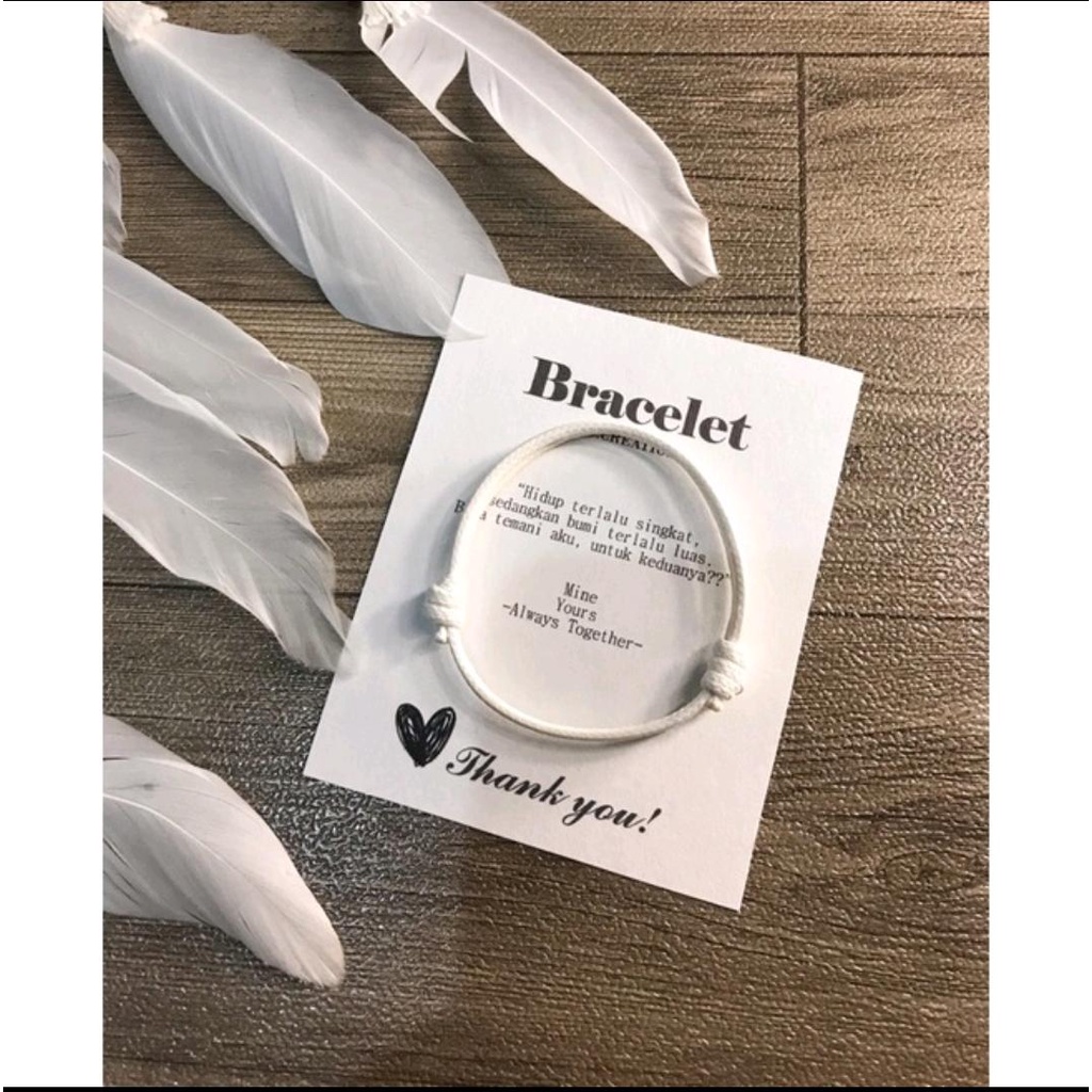 GELANG POLOS COUPLE#Tali Korea HITAM~PUTIH~COKLAT-4