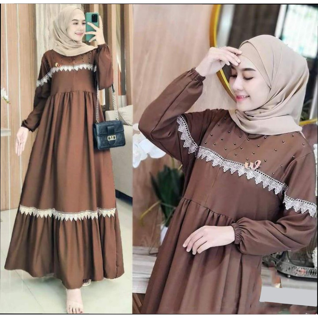 Gamis wanita terbaru/gamis kondangan wanita/Gamis muslim terlaris 2023/SANDRINA/Ukuran L-XL