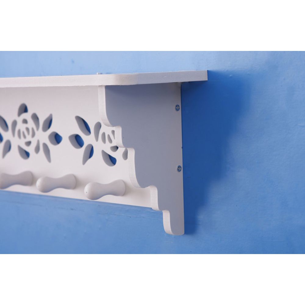 Decorative Rack rak Shabby chic (dengan 5buah hook gantungan) M572