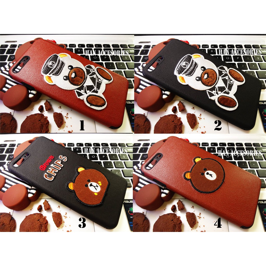 IPHONE 7/7G/7+/7G+ Leather SoftCase Style Motif 3D Choco Bear / Softcase Motif