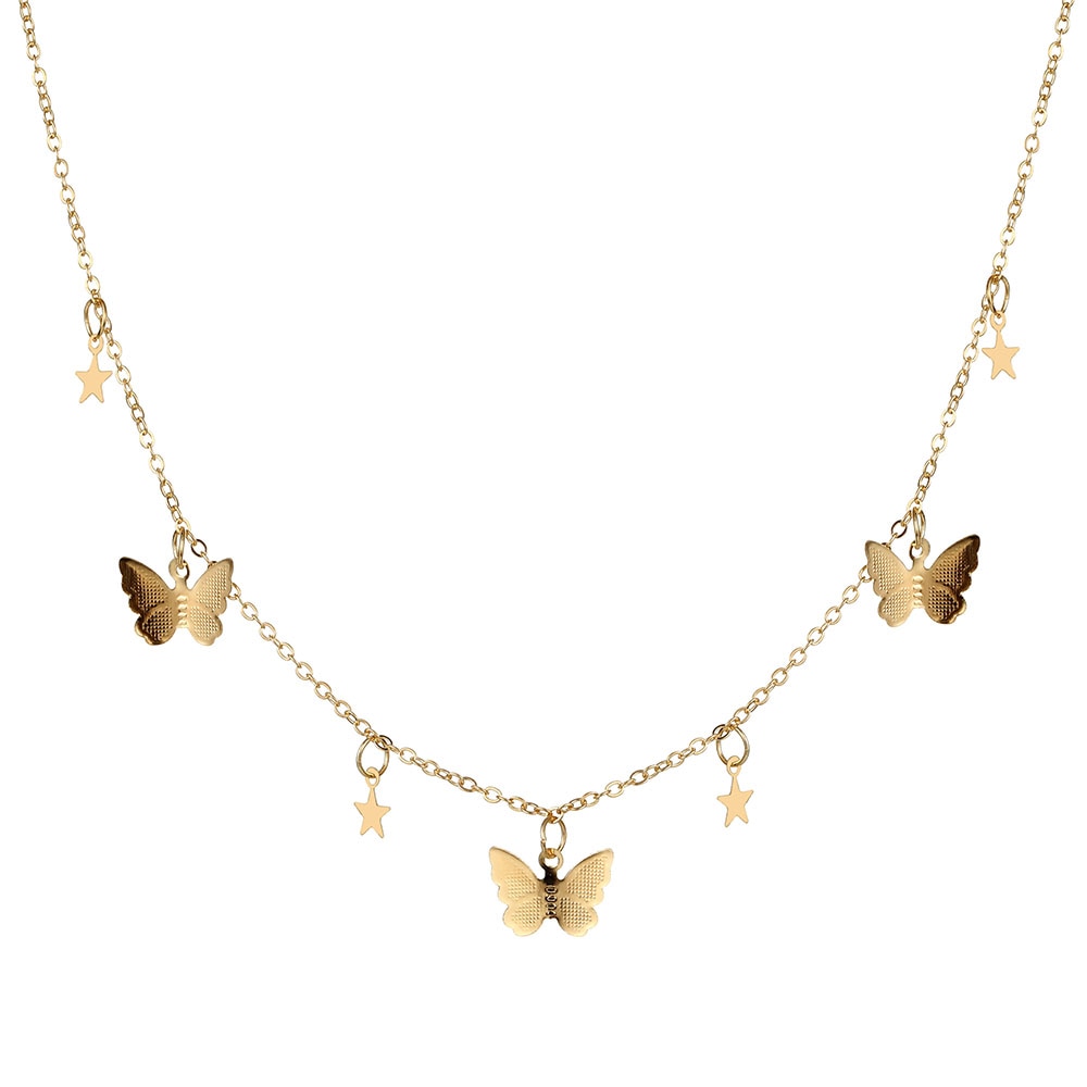 Butterfly series Stars Chain Necklaces for Women Clavicle Chain Necklaces Jewelry