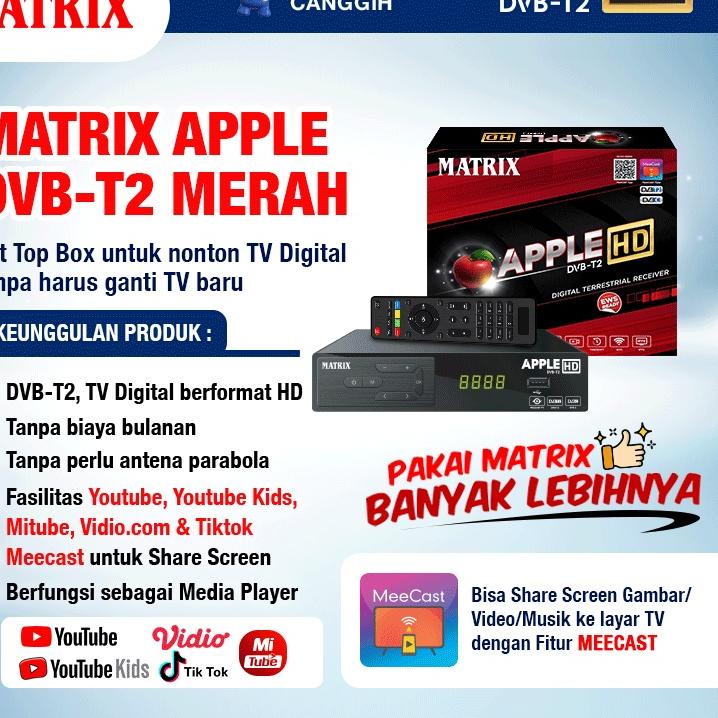 국 Set Box Tv Digital Matrix DVB T2 Apple HD EWS / set top box tv digital matrix / alat tv digital se