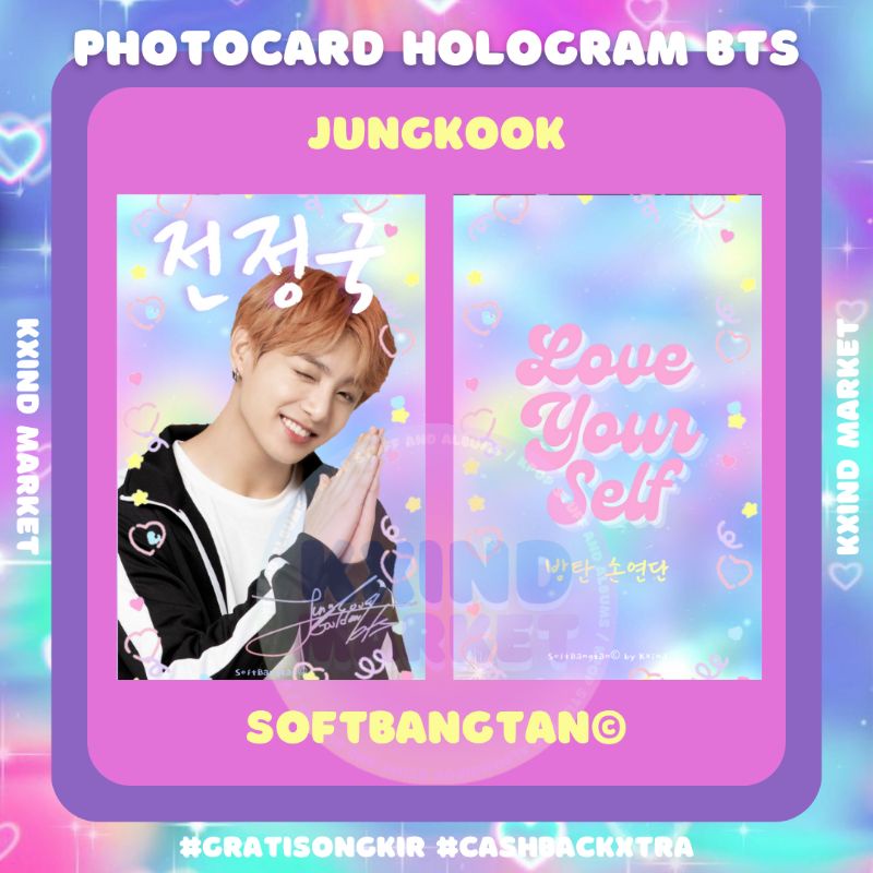 Photocard Hologram BTS / PC holo BTS / album BTS / custom hologram / Jungkook Jimin Taehyung V jin