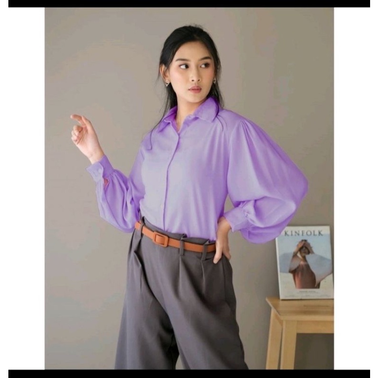 KEMEJA AUDRY RUFFI BASIC SHIRT/ LENGAN BALON