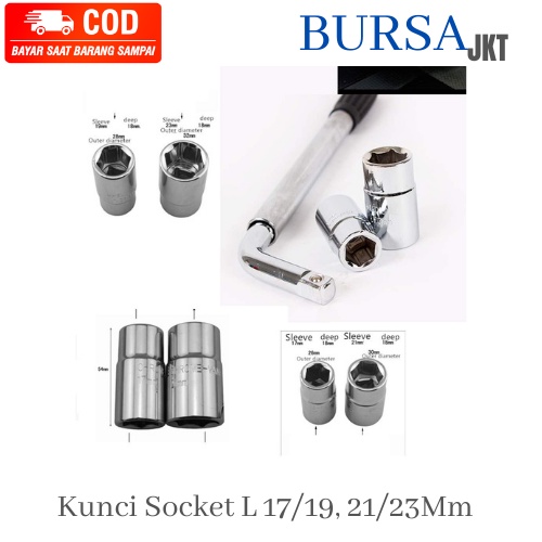 KUNCI PAS SOCKET L BENGKOK 17 - 23 MM HEX UNIVERSAL 17mm -19mm dan 21mm - 23mm