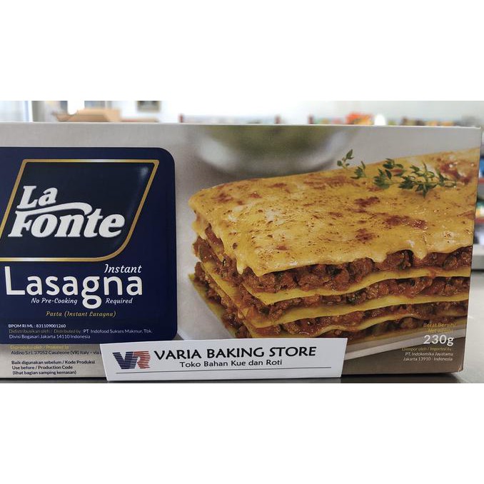 

As470Z Lasagna Lembaran 230 Grm Lafonte Kulit La Fonte Sazz