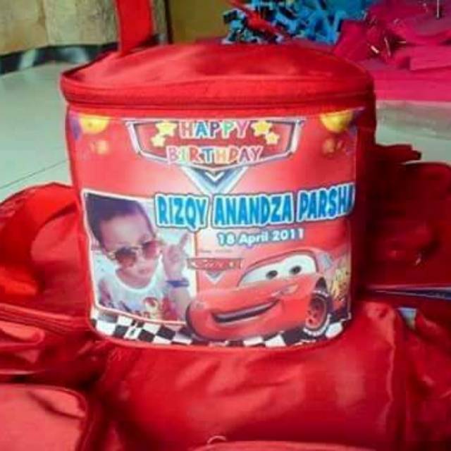 Ulang tahun tas kubus custom foto