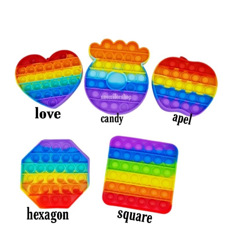 mainan pop it fidget toy shapes mainan penghilang stress anak-pop it shapes