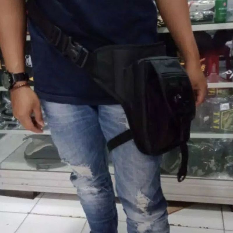 TAS PAHA TACTICAL DAN TAS SELEMPANG - TAS PINGGANG TACTICAL HITAM