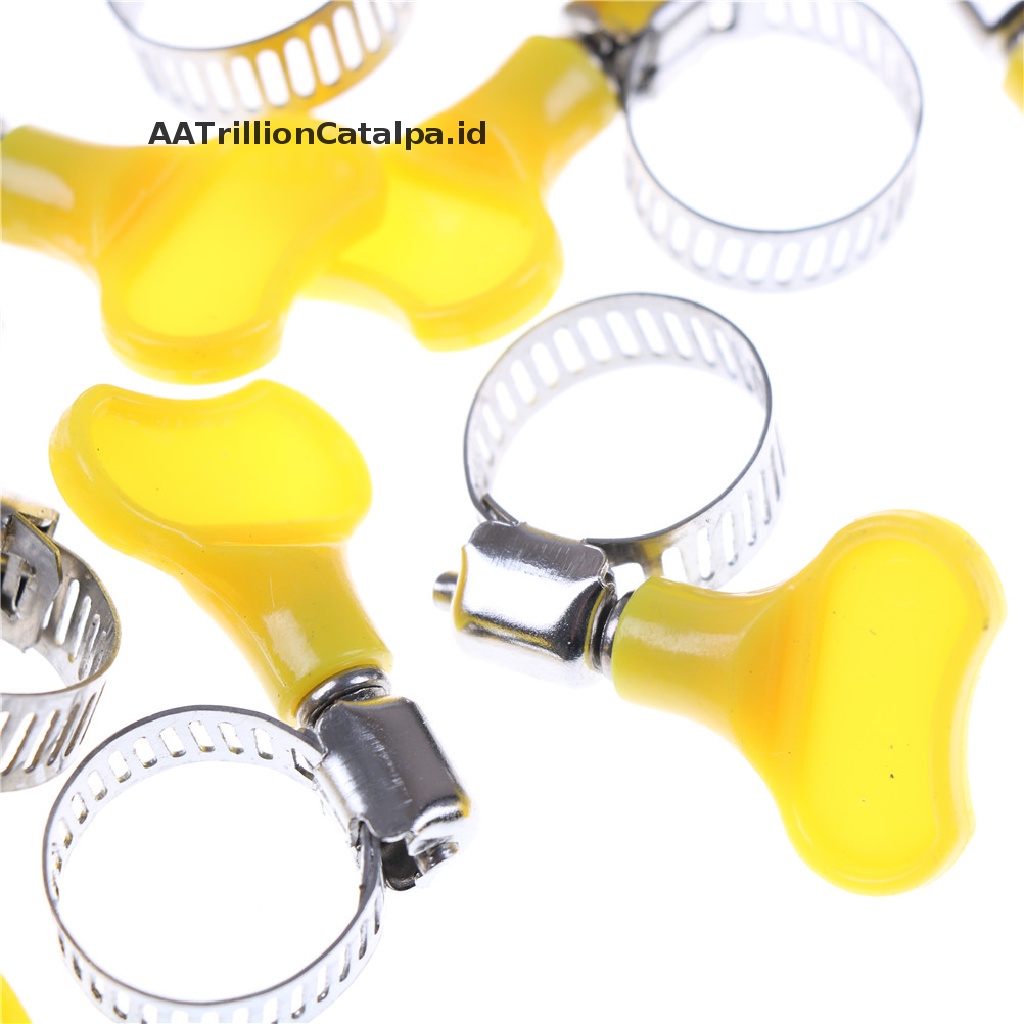 10 Pcs Klip Penjepit Selang Bahan Stainless steel Gaya Amerika