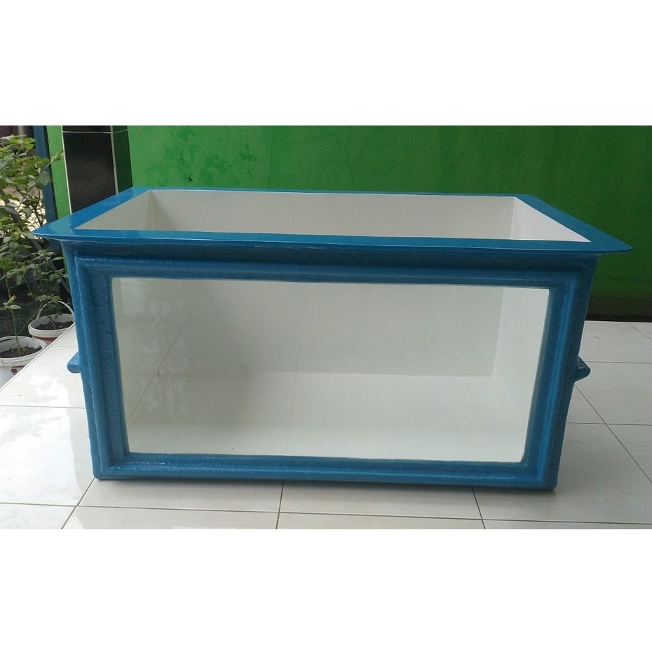 Bak Fiber Kombinasi Kaca 10mm Uk. 150 x 70 x 70 cm