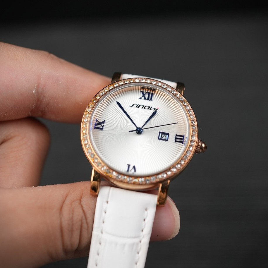 Sinobi Jam Tangan Kulit Wanita SS21 9528 Putih