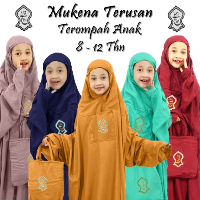 mukena remaja terusan hadramaut polos warna mukena anak rayon tebal
